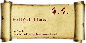 Hollósi Ilona névjegykártya